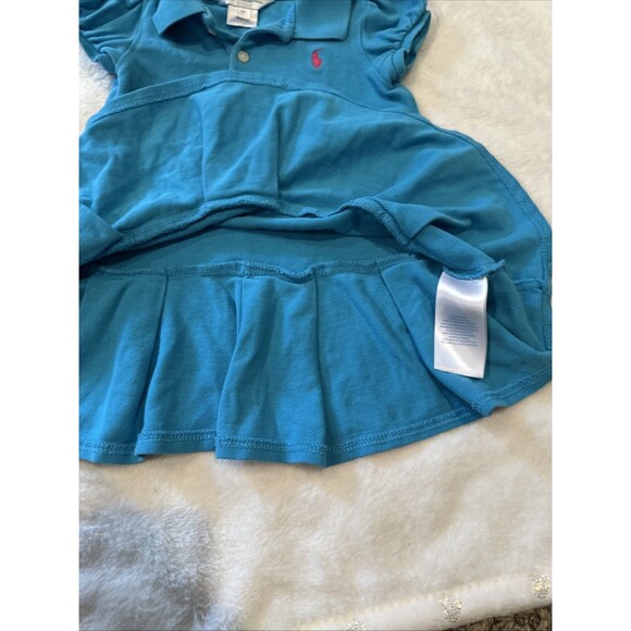 Ralph Lauren White Label 12 Months Blue Ruffle Dress Baby - Picture 7 of 8